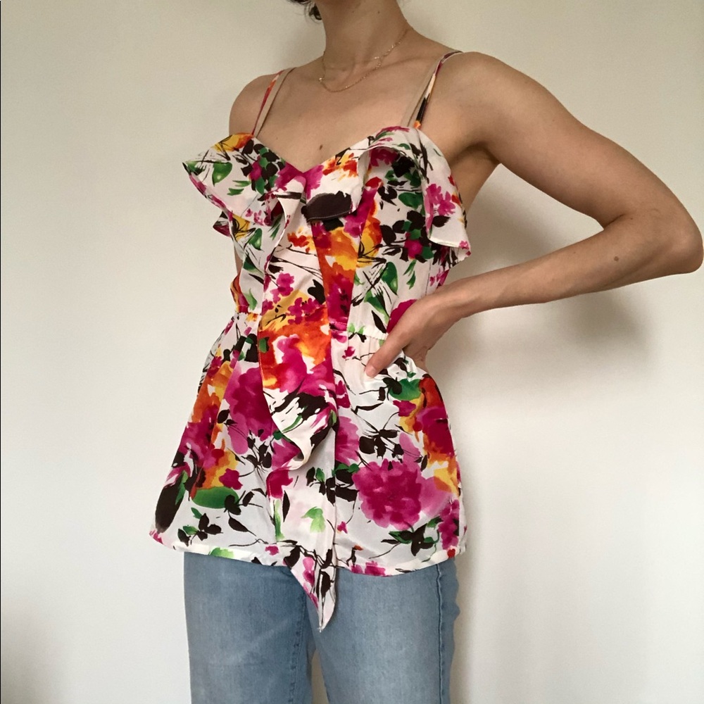 Floral satin top